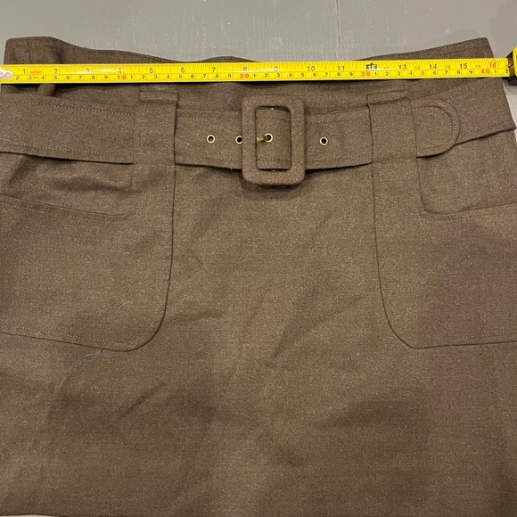 Brownish-Olive Mini Skirt - Picture 3 of 8